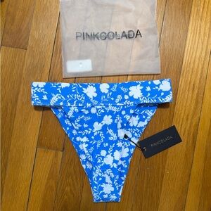 Blue Floral Bikini Bottom